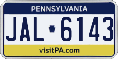 PA license plate JAL6143