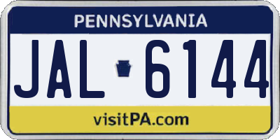 PA license plate JAL6144