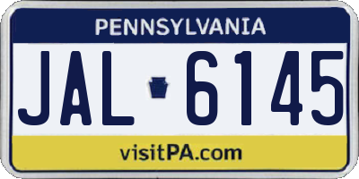 PA license plate JAL6145