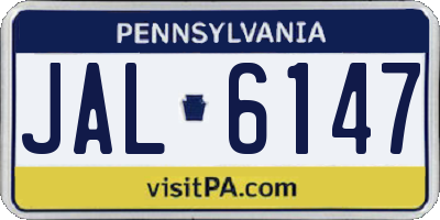 PA license plate JAL6147