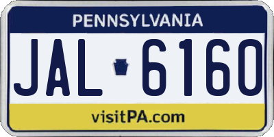 PA license plate JAL6160