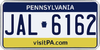 PA license plate JAL6162
