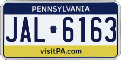 PA license plate JAL6163
