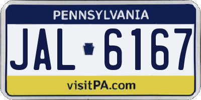 PA license plate JAL6167