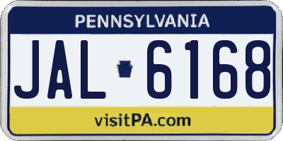 PA license plate JAL6168