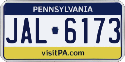 PA license plate JAL6173