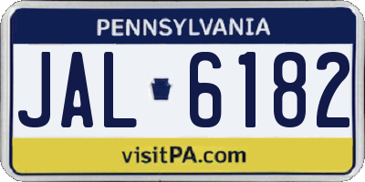 PA license plate JAL6182