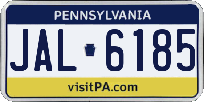 PA license plate JAL6185