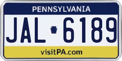 PA license plate JAL6189