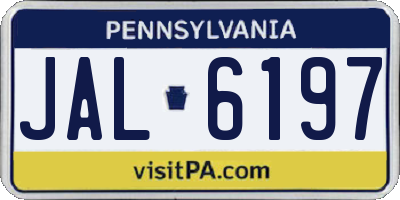 PA license plate JAL6197