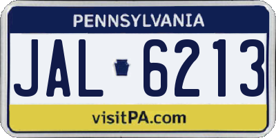 PA license plate JAL6213