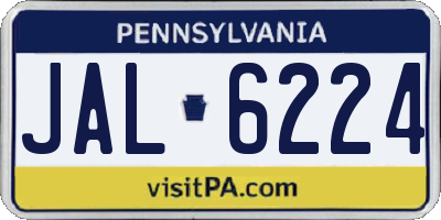 PA license plate JAL6224