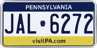 PA license plate JAL6272