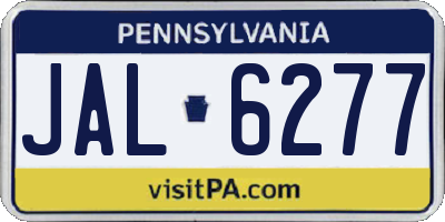 PA license plate JAL6277