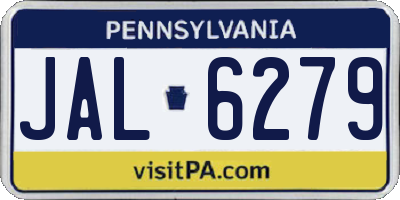 PA license plate JAL6279