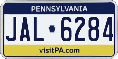 PA license plate JAL6284