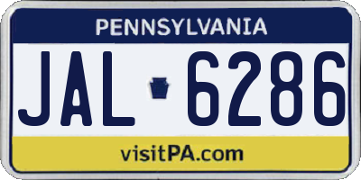 PA license plate JAL6286
