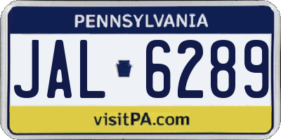 PA license plate JAL6289