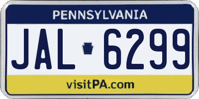 PA license plate JAL6299