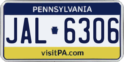 PA license plate JAL6306