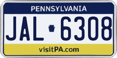 PA license plate JAL6308