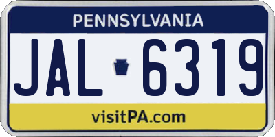 PA license plate JAL6319