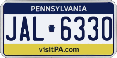 PA license plate JAL6330