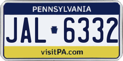 PA license plate JAL6332
