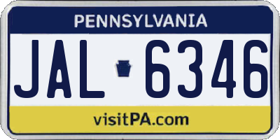 PA license plate JAL6346