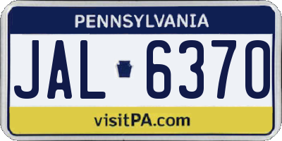 PA license plate JAL6370