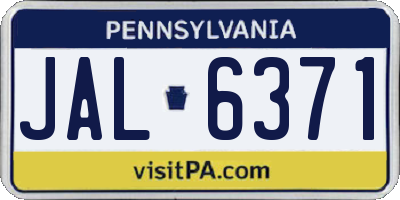 PA license plate JAL6371