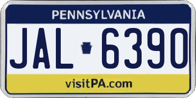 PA license plate JAL6390