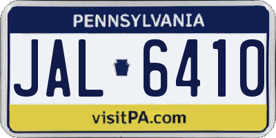 PA license plate JAL6410