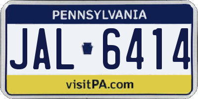 PA license plate JAL6414