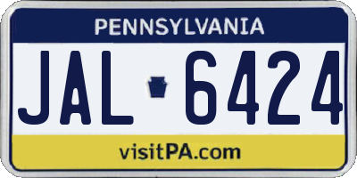 PA license plate JAL6424