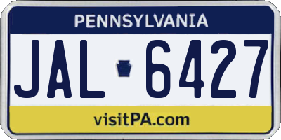 PA license plate JAL6427