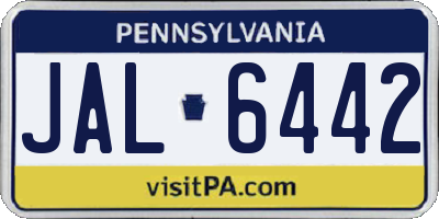 PA license plate JAL6442