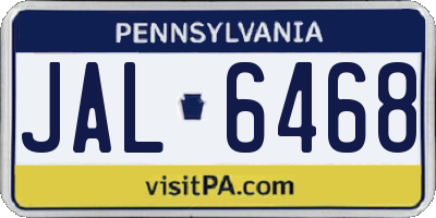 PA license plate JAL6468