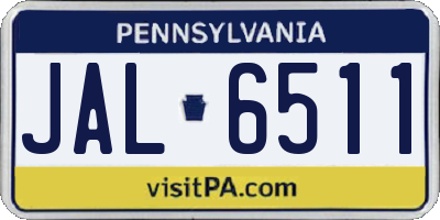 PA license plate JAL6511