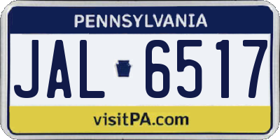 PA license plate JAL6517