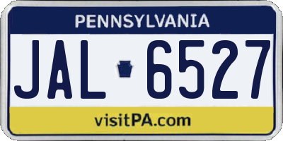 PA license plate JAL6527