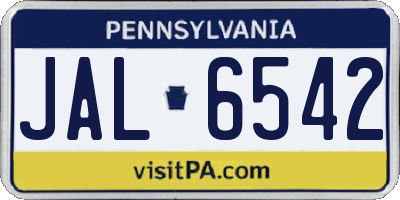PA license plate JAL6542