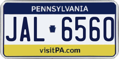PA license plate JAL6560