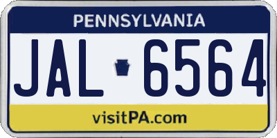 PA license plate JAL6564