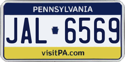 PA license plate JAL6569