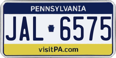 PA license plate JAL6575