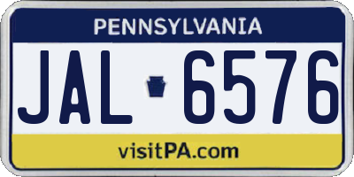 PA license plate JAL6576