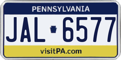 PA license plate JAL6577