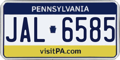 PA license plate JAL6585