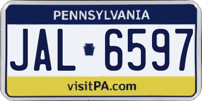 PA license plate JAL6597